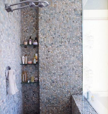 River stone mosaics by AphroChic on Flickr
