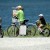 Bicycles are everywhere. Here a family is enjoying the island by bicyle.