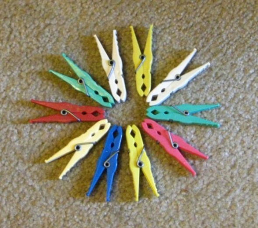Vintage plastic clothespins from my collection.
