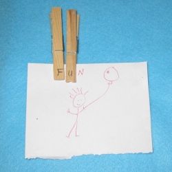 Make letters with clothespins to help teach spelling.