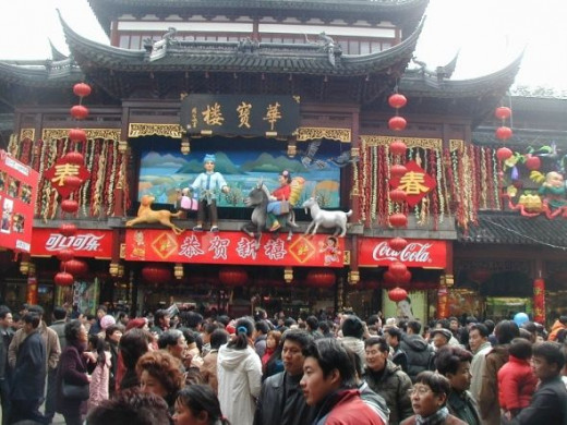 Crowds. Everywhere. This is what it looks like during the New Year holiday at the Yuyuan Garden in Shanghai.