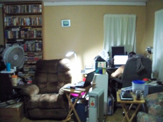 recliner and computer area