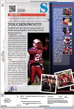 QR Code on Sports Layout in Yearbook
