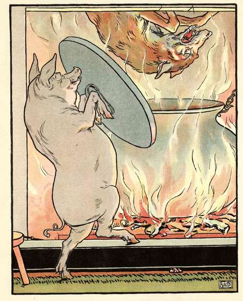 Three Little Pigs, illustration by L. Leslie Brooke