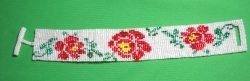 Filet Rose in Color - Loom Bracelet Pattern