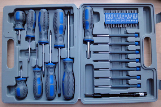Carry case of hand screwdrivers