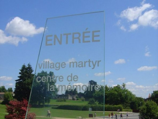 Entrance to the exhibition space in Oradour-sur-Glane