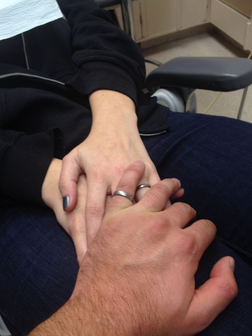 He holds my hand for dentist appointments.  All of them.