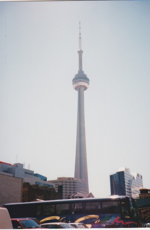 The CN Tower  I went up in that.  Hold your stomach in or you will lose it on the way Up & down!