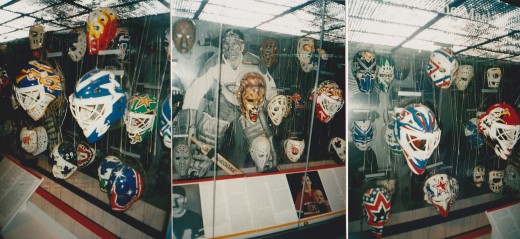 Hall Of Fame History of the Goalie Mask display