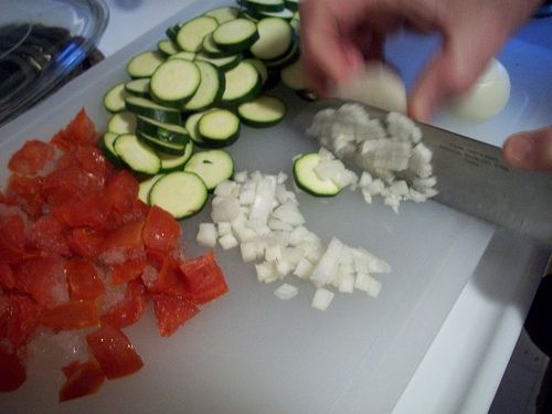 Dicing Onion for Zucchini Casserole