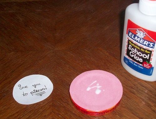 Put Glue on Bottom Circle for Valentine