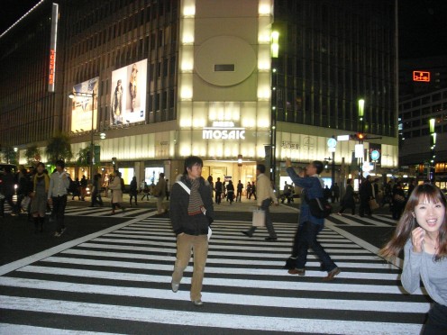 I'm very impressed that cars stop at zebra crossings in Tokyo.