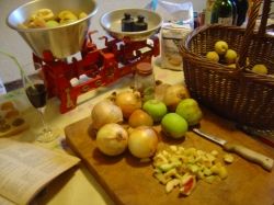 Ingredients for Peach and Apple Chutney
