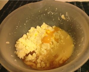 Add Eggnog, Vanilla, and Egg Yolks. Mix Well.