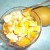 3rd & Final Layer- Condensed milk on top of diced mangoes and Jell-O 3rd & Final Layer- Condensed milk on top of diced mangoes and Jell-O