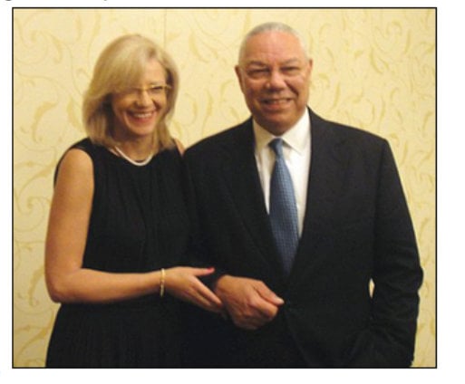 The rumor about an affair between Powell & Cretu was started by the hacker and was fueled by photographs like this one taken at a government social.