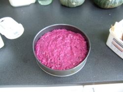 beetroot cake mix- verrrry pink!