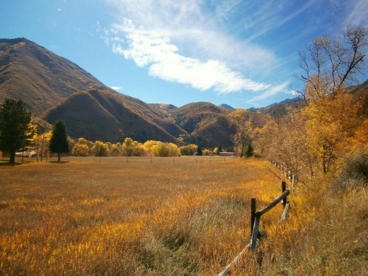 Autumn scene Farmland in Hobble Creek Canyon, Utah - October 2012