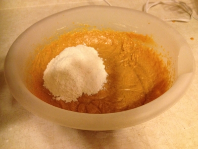 Step Eight: Add a Small Portion of the Dry Mixture Previously Set Aside.