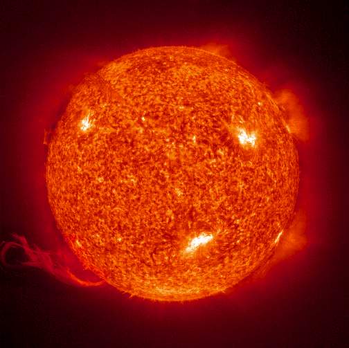 Ultraviolet image of the Sun (Credit: SOHO-EIT)