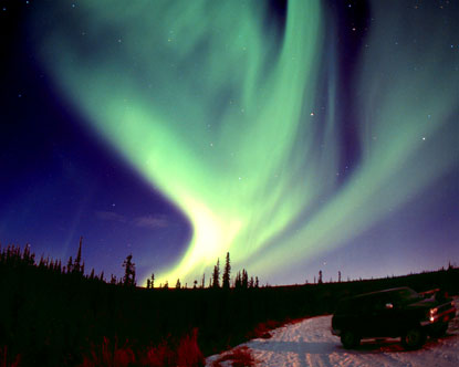 The Aurora Borealis as seen from Alaska, in the United States of America