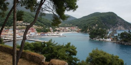 Great view of Parga bay area taken from the castle up on the hill top.