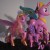 This photo shows how much bigger the Princess Twilight Sparkle pony is compared to the other ponies. This photo shows how much bigger the Princess Twilight Sparkle pony is compared to the other ponies.