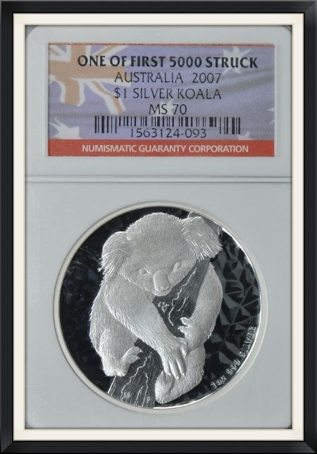 Australia 2007 S$1 Silver Koala First Year of Issue NGC MS-70