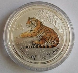 2010 Colorized Lunar Tiger Coin