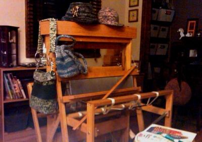 Empty assembled loom, using to display my knit felt items.  Photo 4 Assembled.