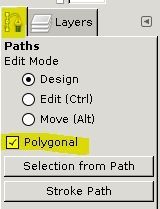 GIMP 2.8 Pen Tool Polygonal paths