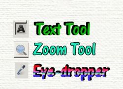 GIMP 2.8 Text Tool Zoom Tool &amp; Eyedropper Tool