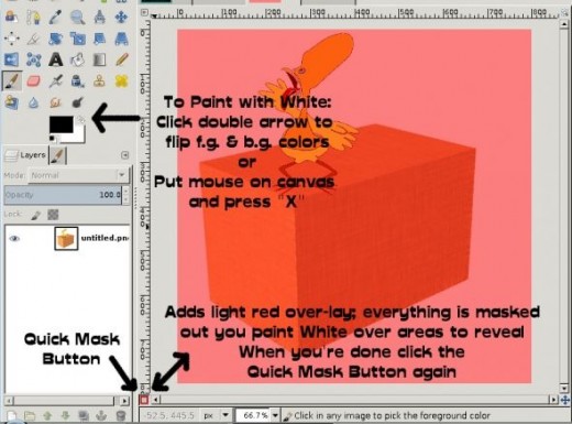 GIMP Quick Mask Tool Button screenshot by VscorpianC