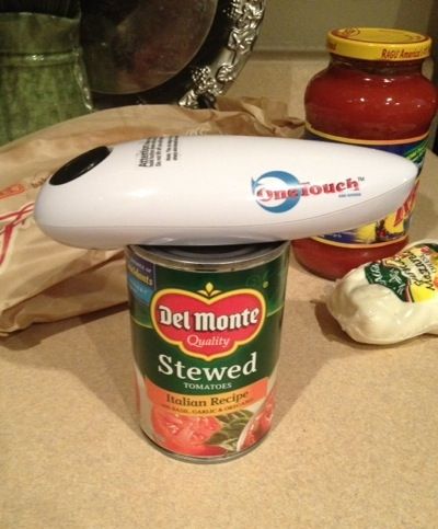 Stewed Tomatoes Opened with One Touch Can Opener