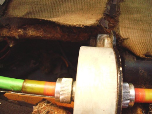 The cables attached to electric motor gear.