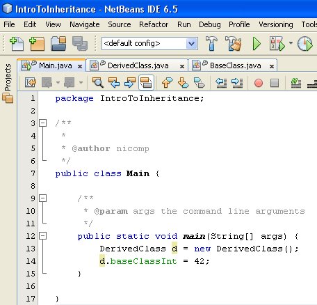 Figure 03 - The main(), in which a Derived Class object is declared and instantiated. Figure 03 - The main(), in which a Derived Class object is declared and instantiated.