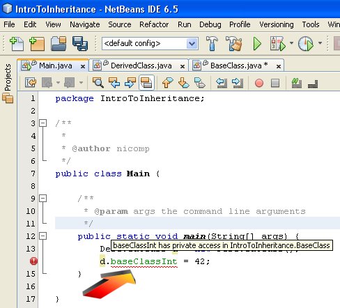 Figure 05 - The project doesn't build because we can't access a private variable in a base class Figure 05 - The project doesn't build because we can't access a private variable in a base class