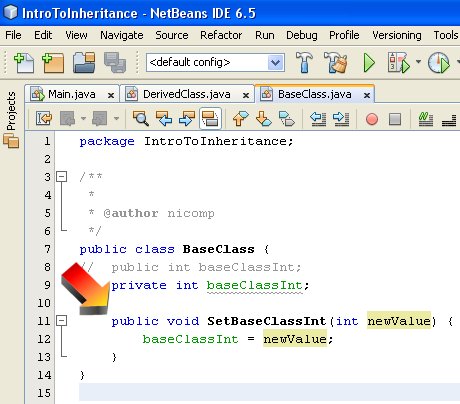 Figure 06 - Code added to the base class to provide access to the private variable Figure 06 - Code added to the base class to provide access to the private variable