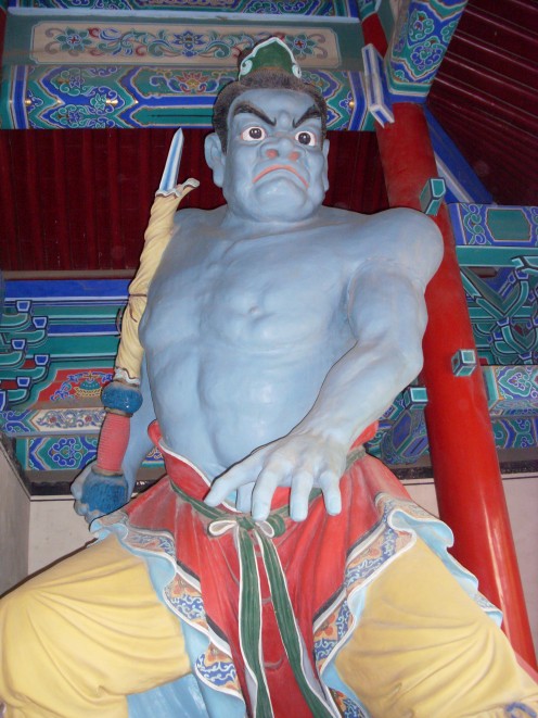 A god guarding the Shaolin Temple.