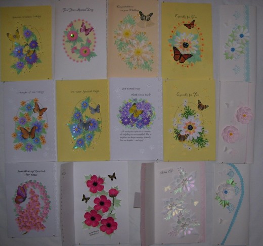 These flowers are demonstrated on card fronts, but usuable in every place you want to put beauty.