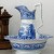Antique Blue and White Ironstone Pitcher and Bowl Antique Blue and White Ironstone Pitcher and Bowl