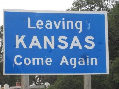 Leaving Kansas Sign