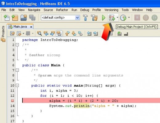 Figure 04 - Launching a program in Debug Mode