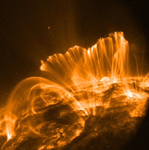 TRACE satellite image of a solar flare in 2000. 