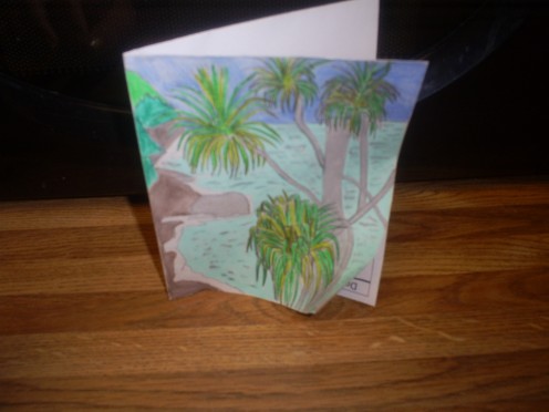 Here is the greeting card I made out of recycled paper.