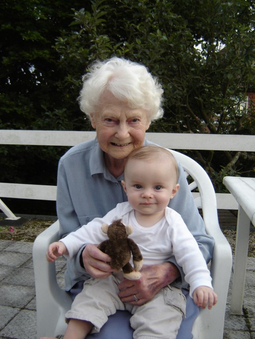 My Mum aged 89 with Great Grandson Alex