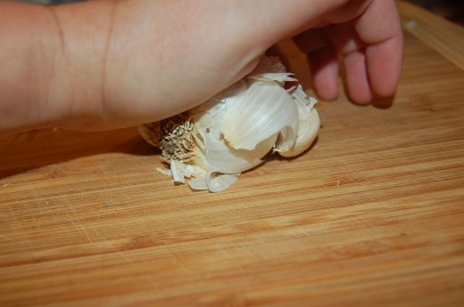 Smash garlic clove