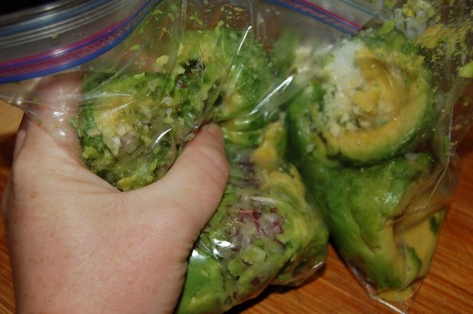 Use your hands to squish your bags to thoroughly blend ingredients.