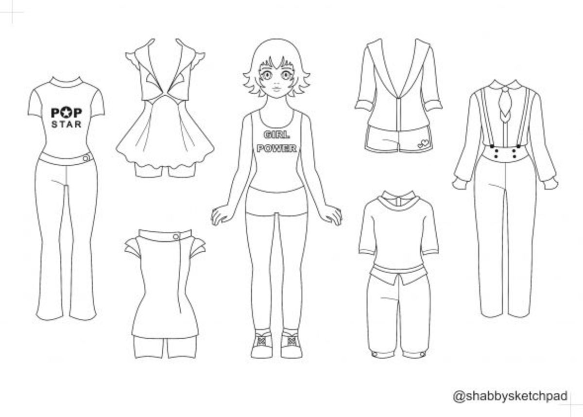 sporty paper doll coloring page